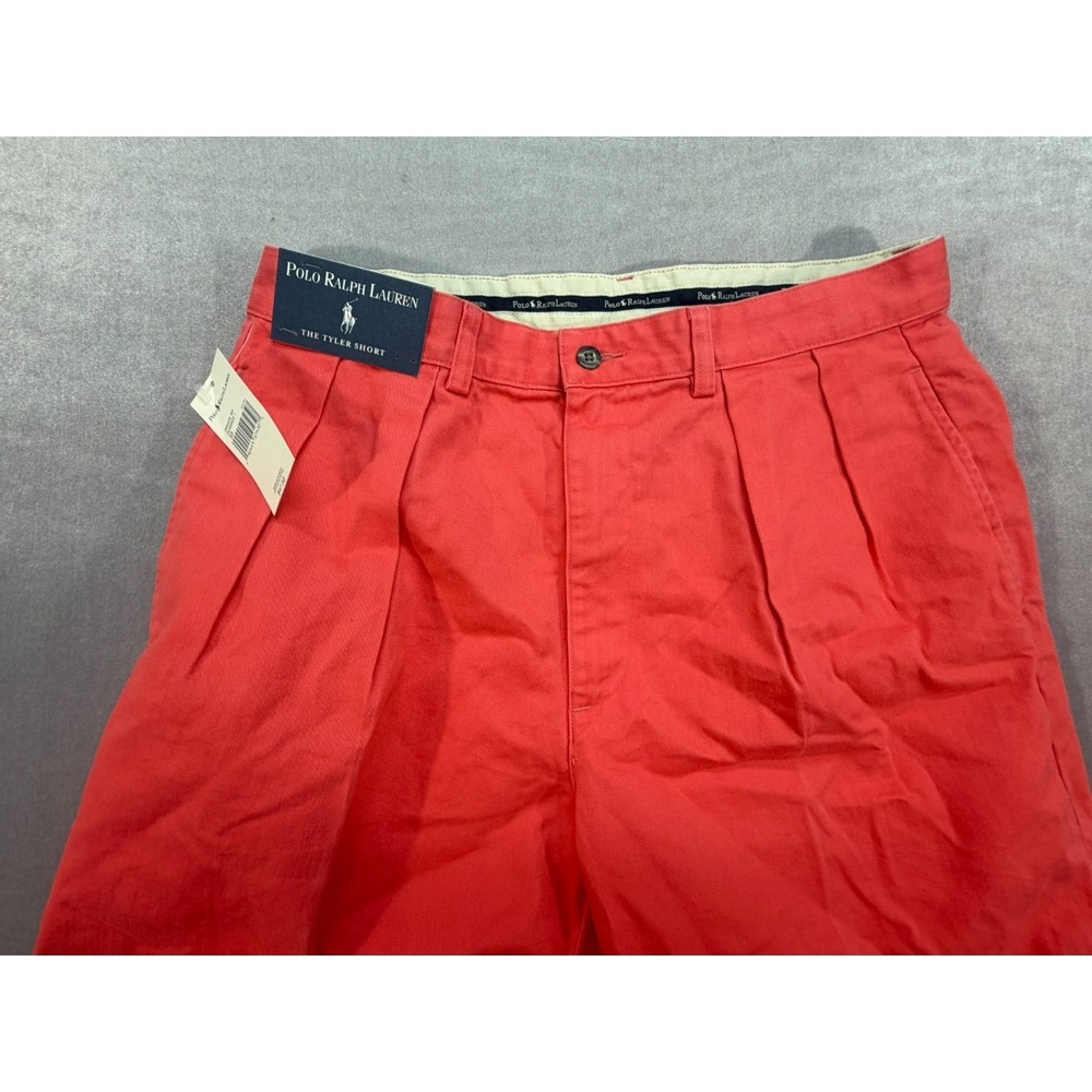 Vintage NWT Polo Ralph Lauren Red Chino Shorts "The Tyler" Size 33 - Picture 4 of 11